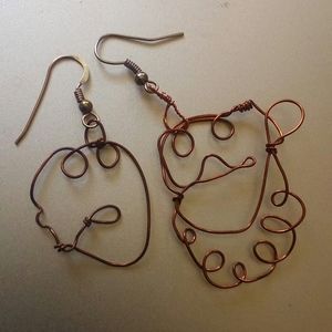 Mismatched contemporary dangle earrings handmade